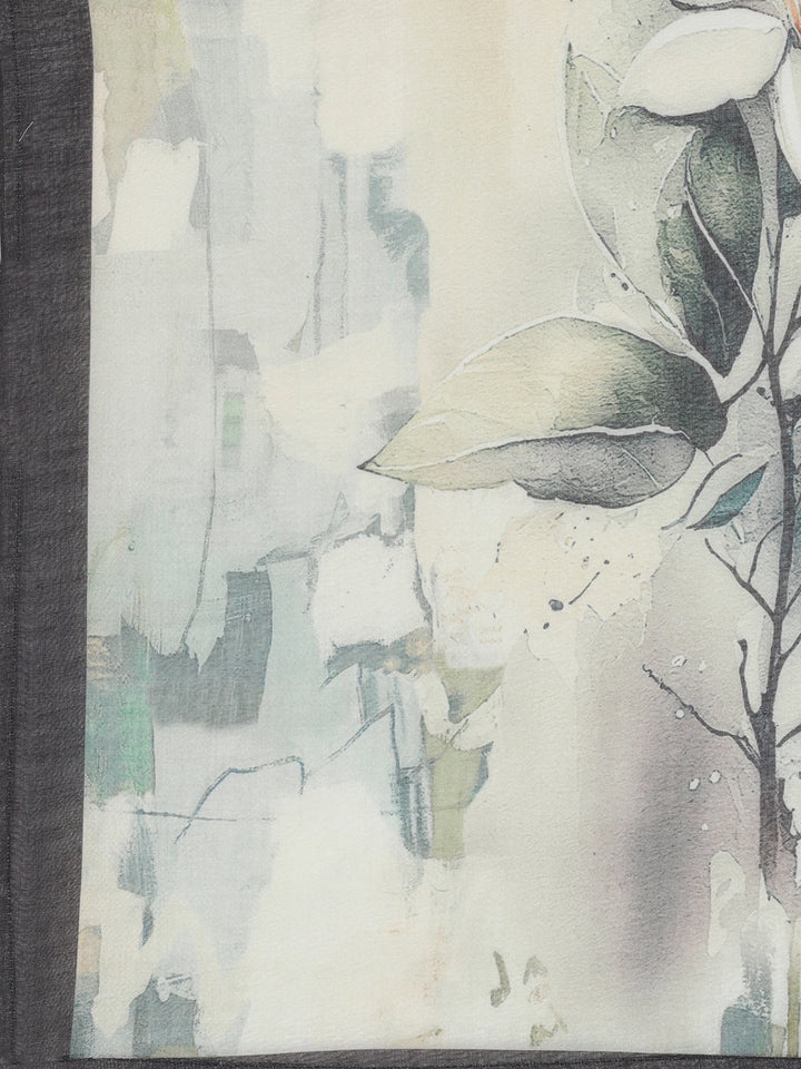 Neerus Green Printed Straight Kurta and Trousers With Dupatta