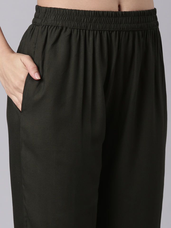 Olive Dola Silk Printed Three Piece Set