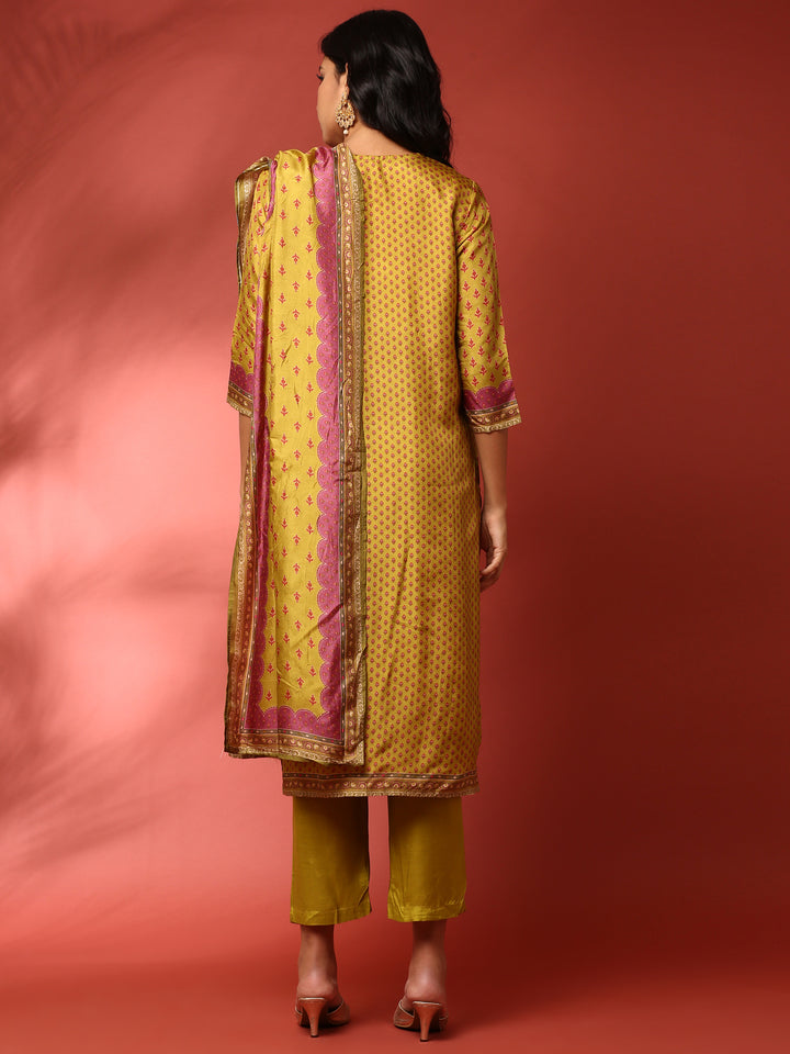 Multi color Muslin digital printed Three piece suit set