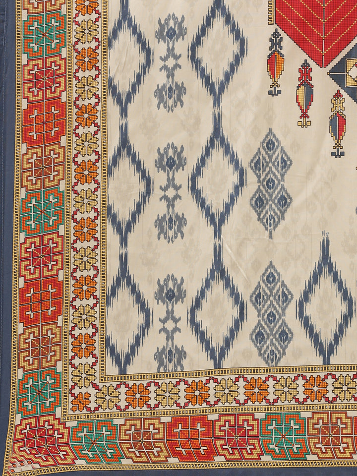 Grey Ikat fabric three piece suit