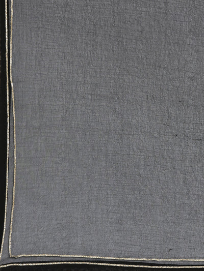 Neeru's Black Regular Straight Printed Readymade Suits