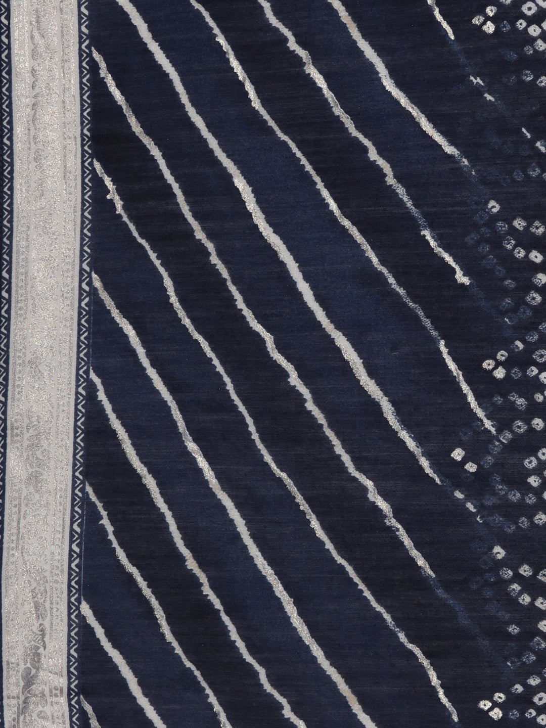Neerus Blue Bandhani printed straight suit set - detail view 4