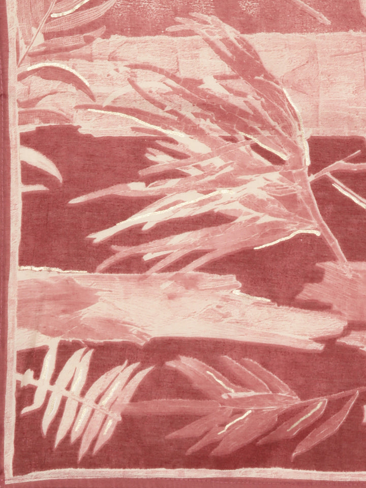 Neerus Pink printed floral straight suit set - detail view 4