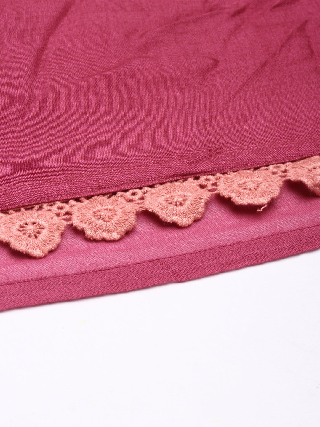 Neerus Magenta Flared Casual Floral Dresses