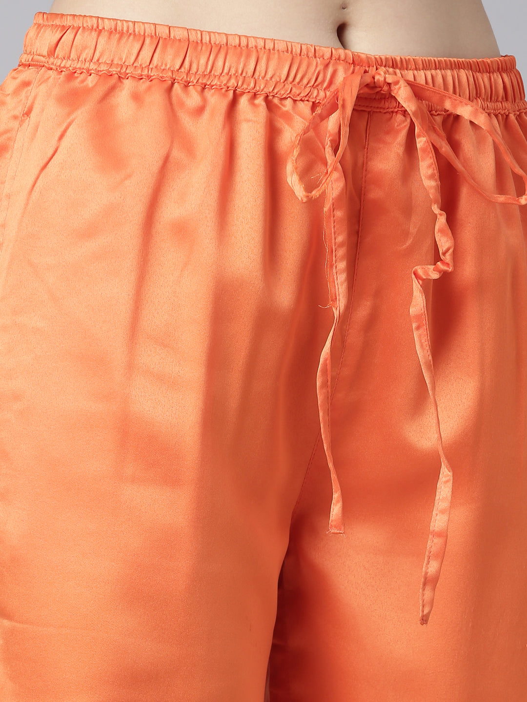Neerus Orange printed floral kurta set - detail view 3