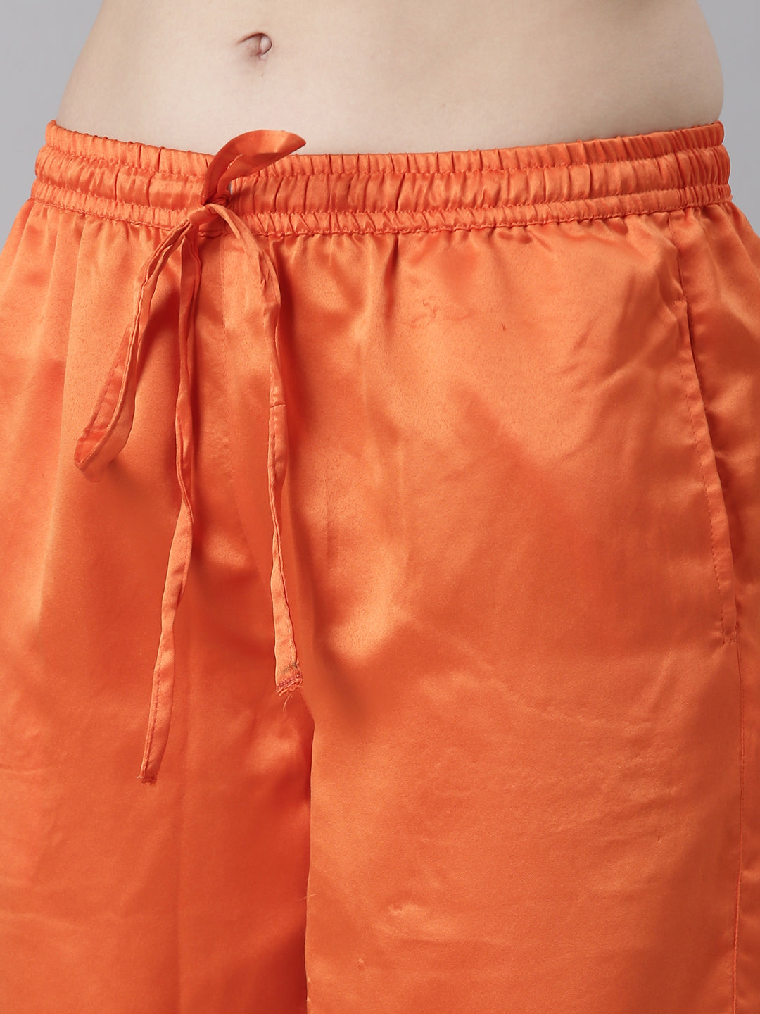 Neerus Orange Pleated Straight Floral Kurta And Salwar With Dupatta