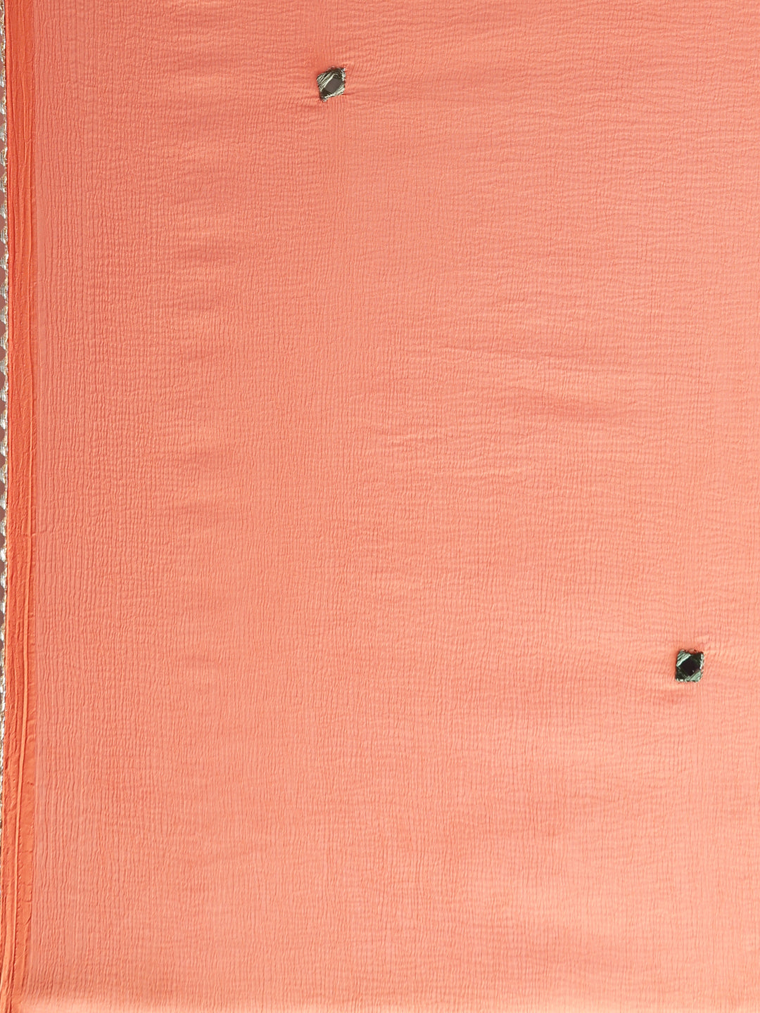 Neerus Orange Pleated Straight Floral Kurta And Salwar With Dupatta