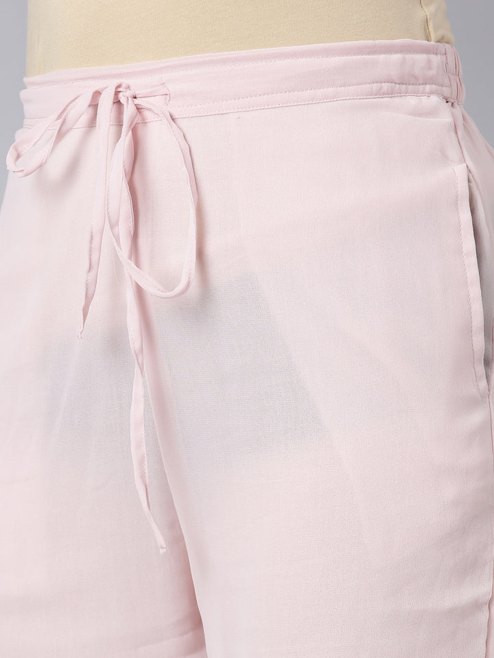 Neerus Pink georgette printed suit set - detail view 4