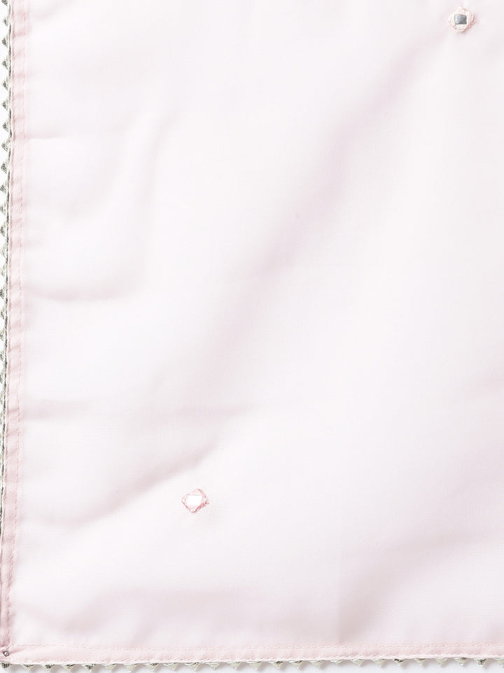 Neerus Pink georgette printed suit set - detail view 3