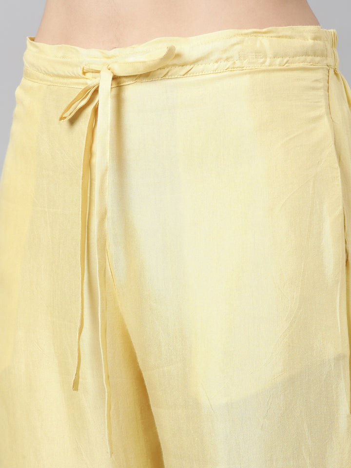 Neerus Yellow Regular Straight Floral Readymade suits