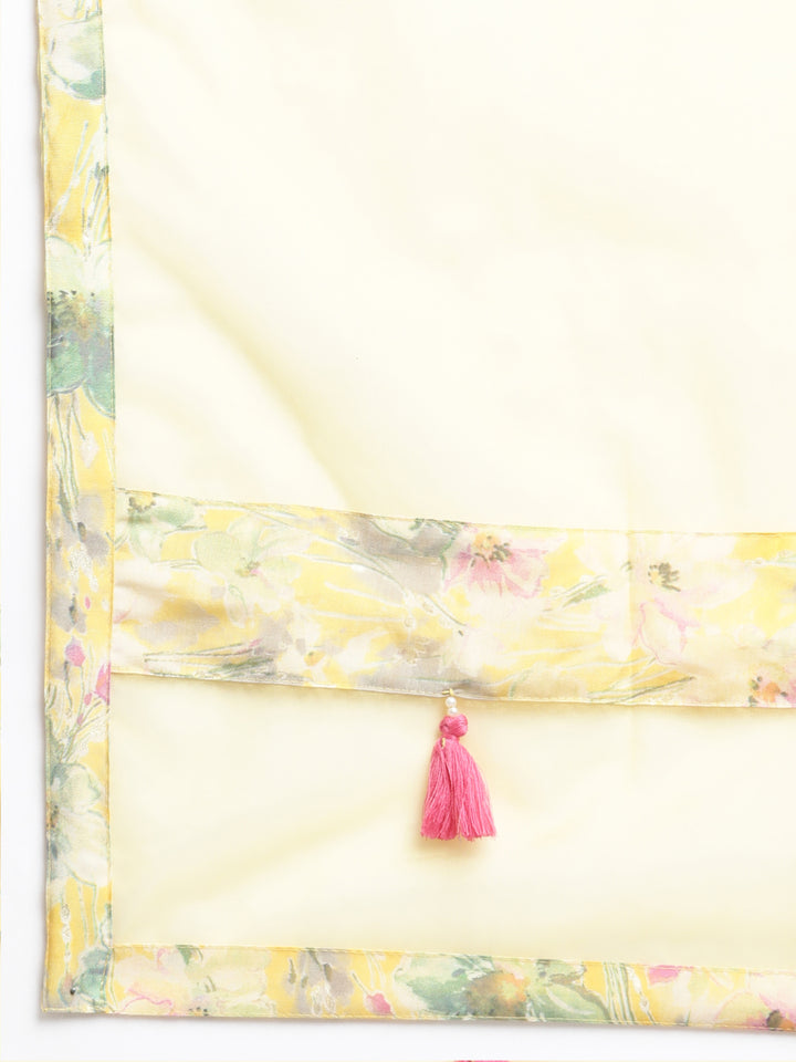 Neerus Yellow Regular Straight Floral Readymade suits