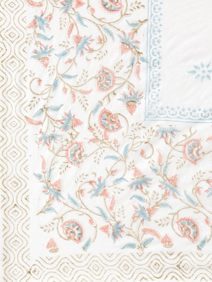 Neerus Off White Embroidered Straight Kurta and Trousers With Dupatta