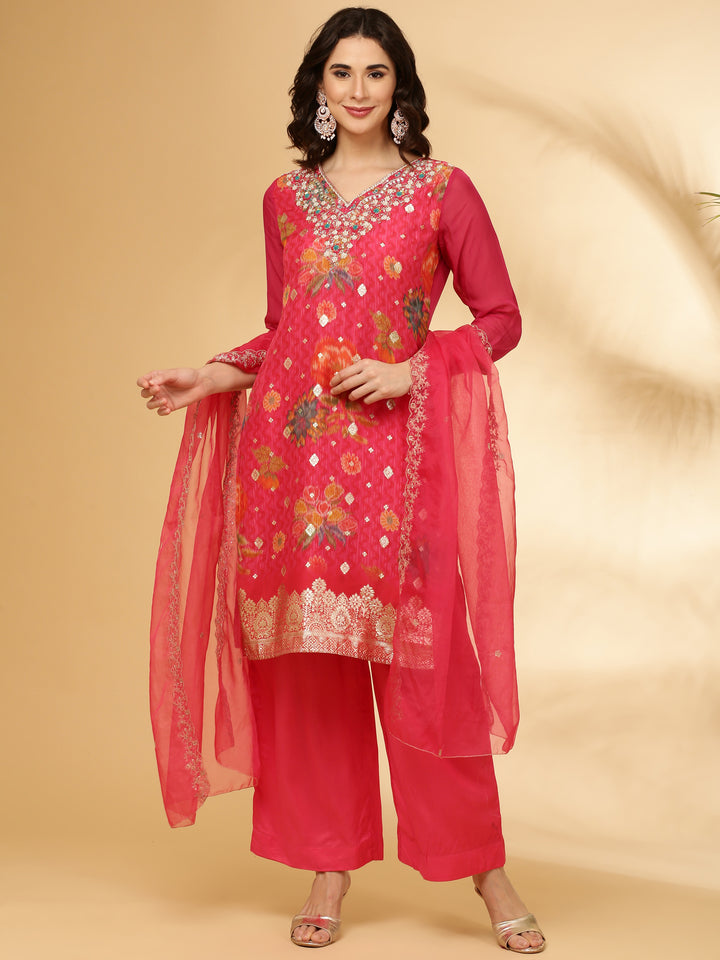 Rani Organza Floral Three Piece Set