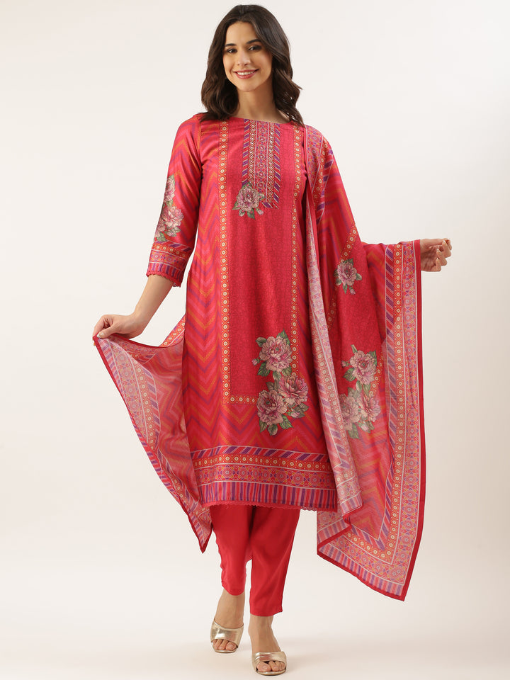Rani Modal Silk Printed Three Piece Suit Set