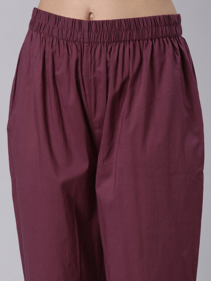 Printed Cotton Anarkali Three Piece Set