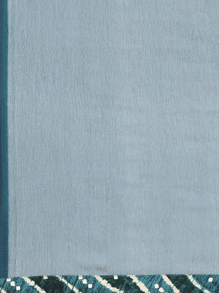 Neerus Green Printed Anarkali Kurta and Trousers With Dupatta