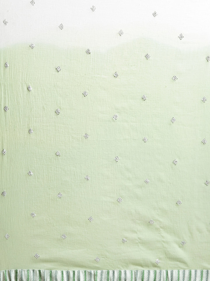 Neerus Lime Green Printed Straight Kurta and Trousers With Dupatta