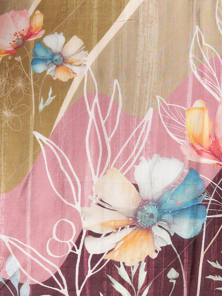 Neerus Green Printed Straight Kurta and Harem Pants With Dupatta