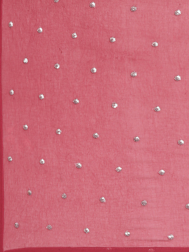 Neerus Pink cotton printed anarkali suit set - detail view 4