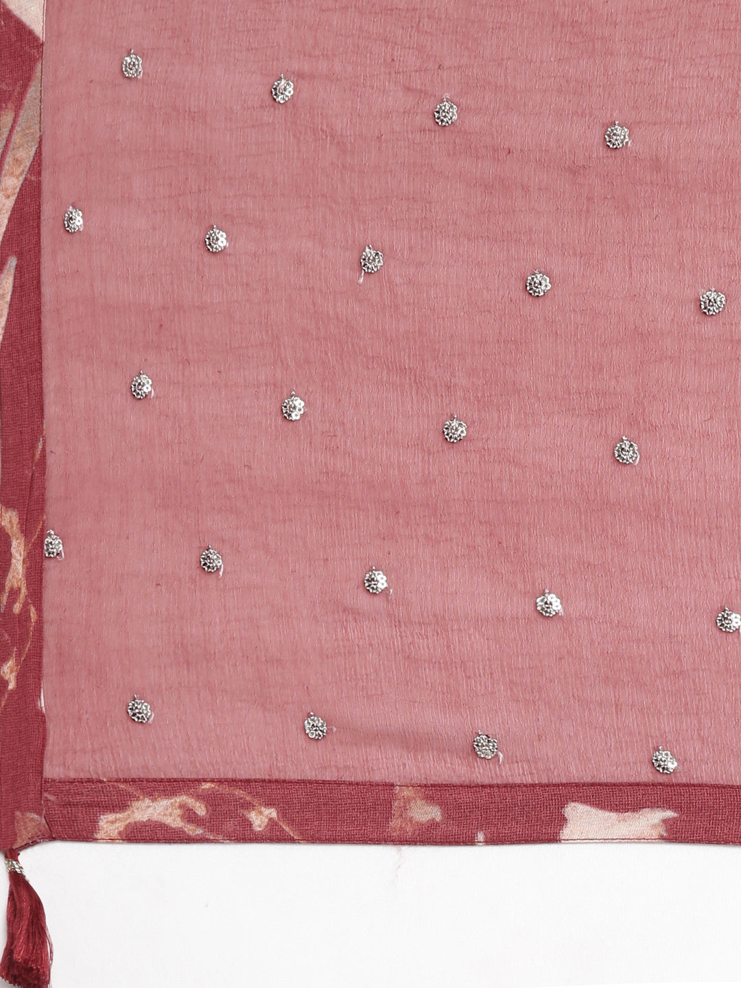 Neerus Red Printed Straight Kurta and Trousers With Dupatta