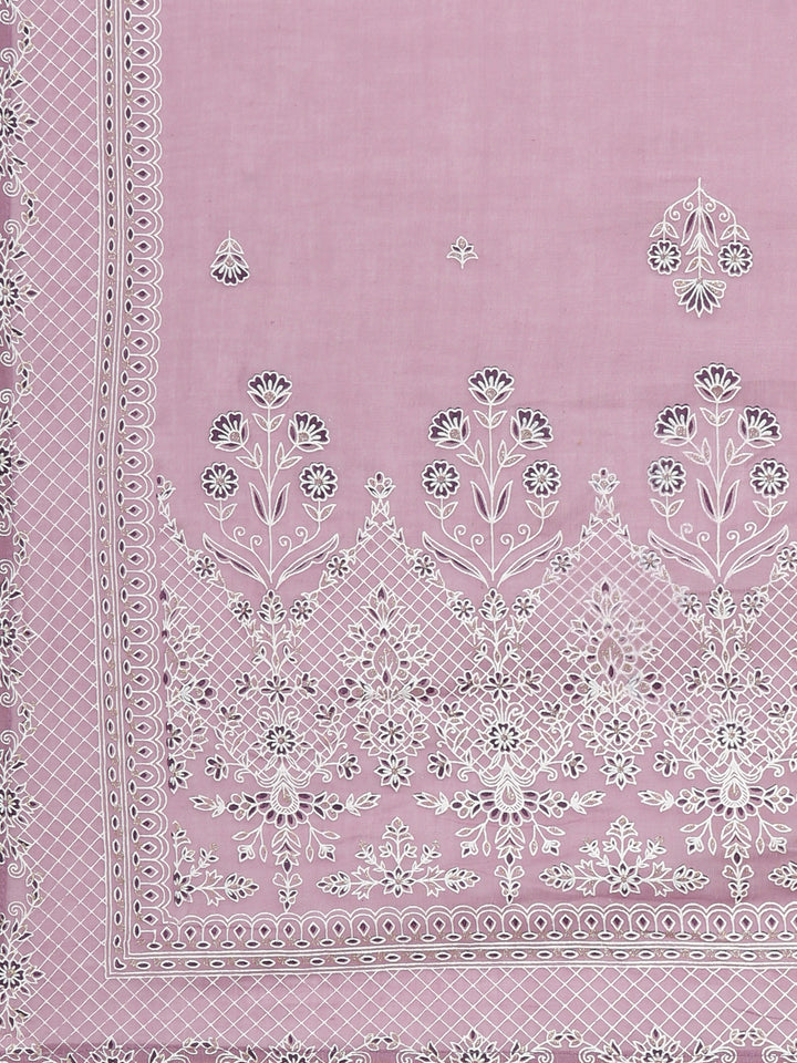 Neerus Purple cotton printed suit set - detail view 5