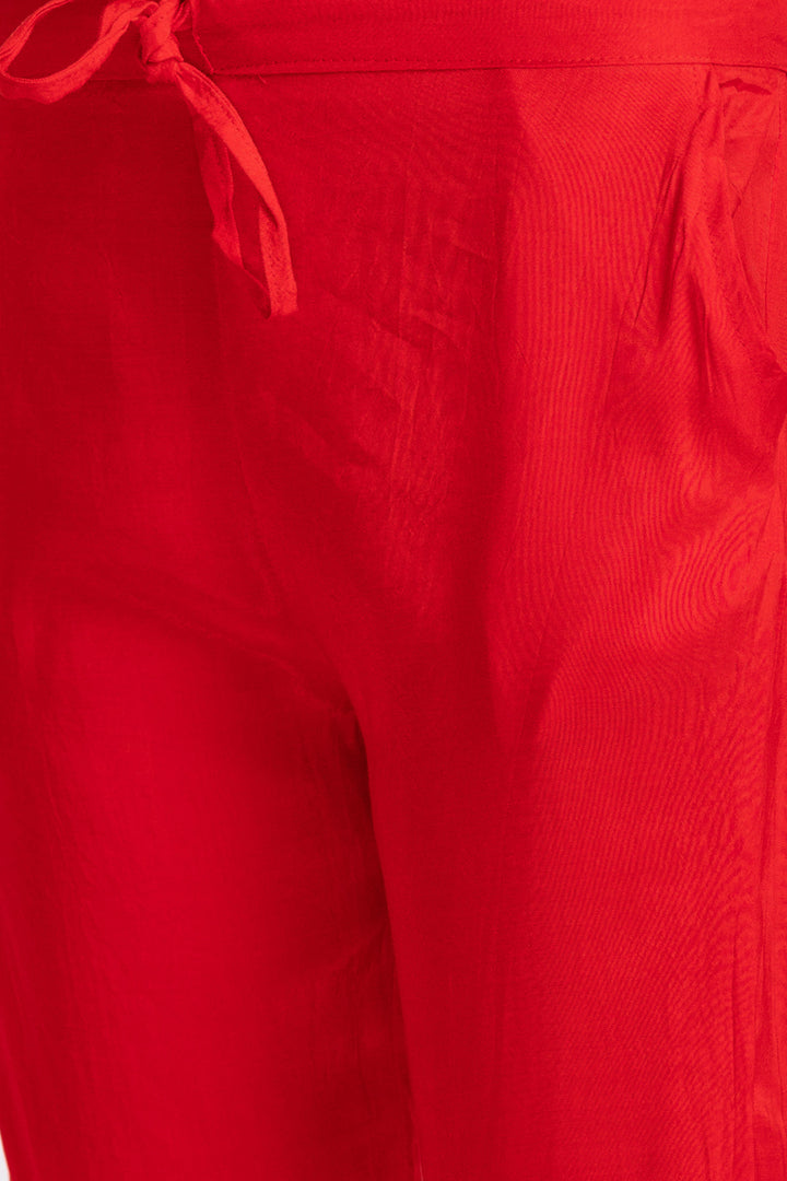 Neerus Red Banarasi woven suit set - detail view 3