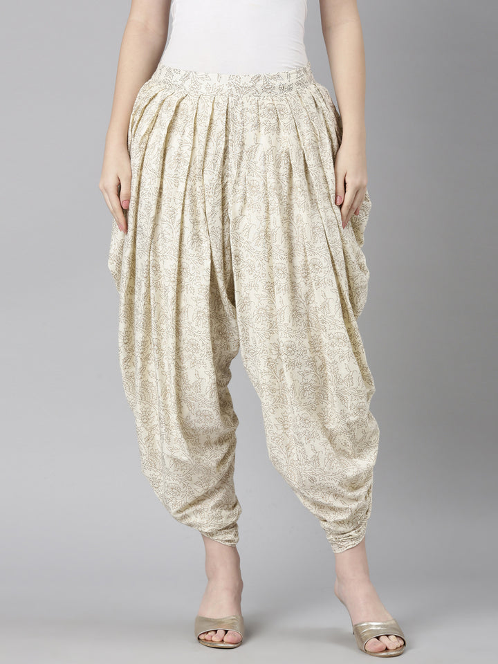 Neerus Beige Color Dhoti Pant
