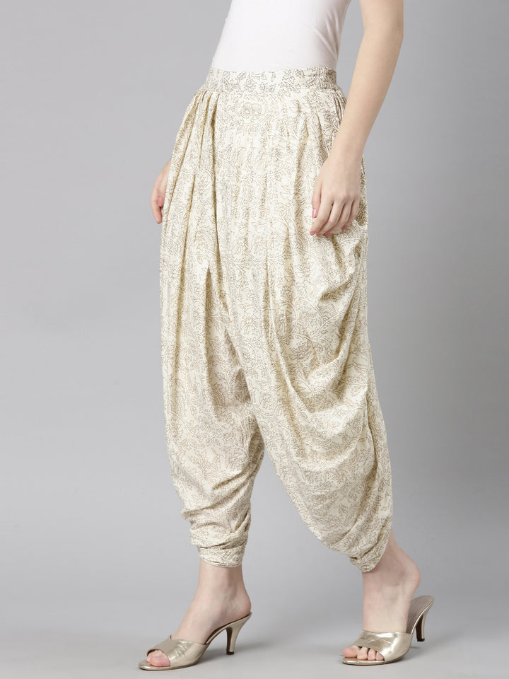 Neerus Beige Color Dhoti Pant