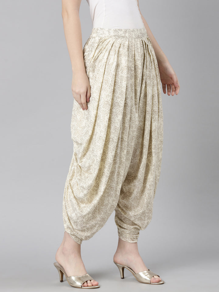 Neerus Beige Color Dhoti Pant