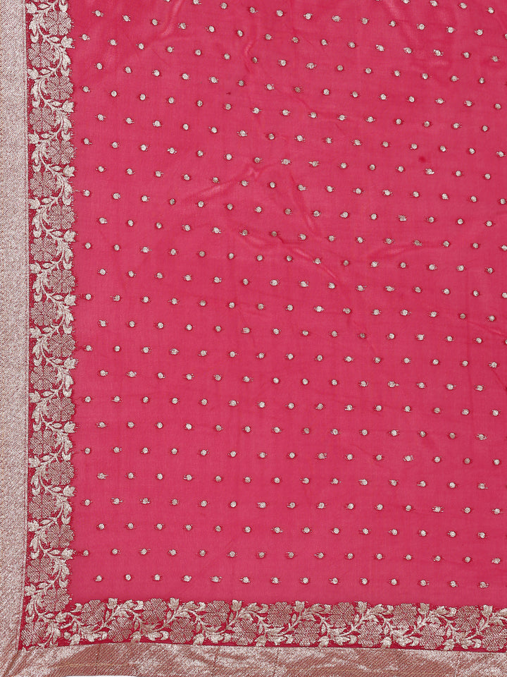 Lilac Organza Hand Embroidery Three Piece Suit Set