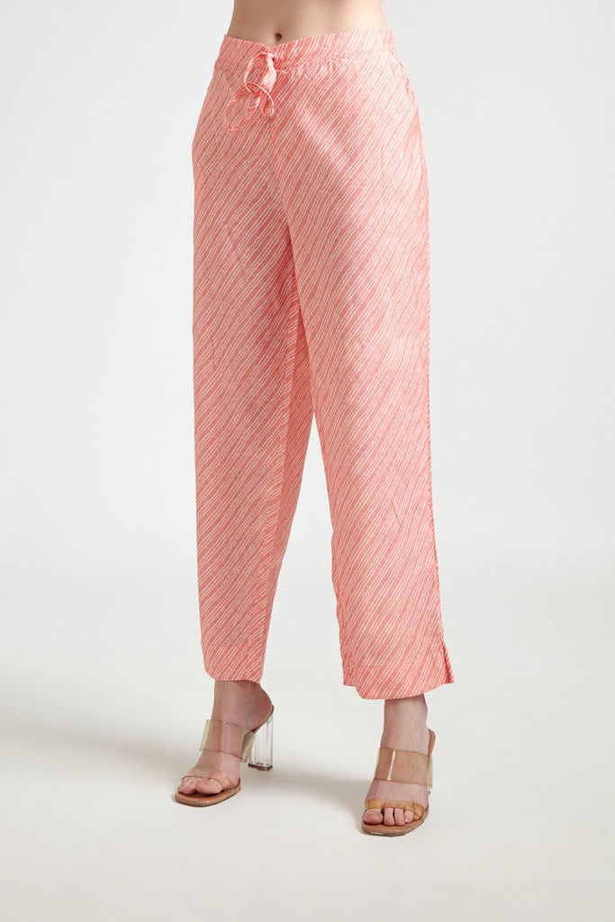 Neerus Pink printed straight suit set with dupatta - detail view 2