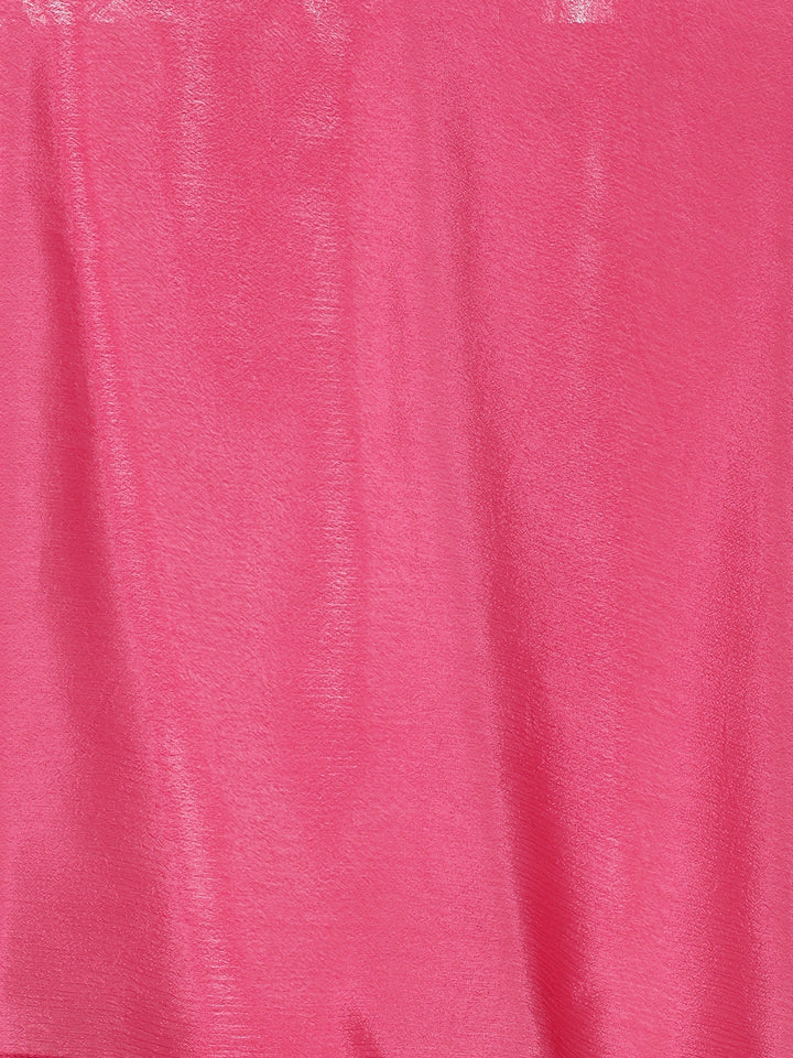 Pink Embroidered jacket flared Palazzo three piece set