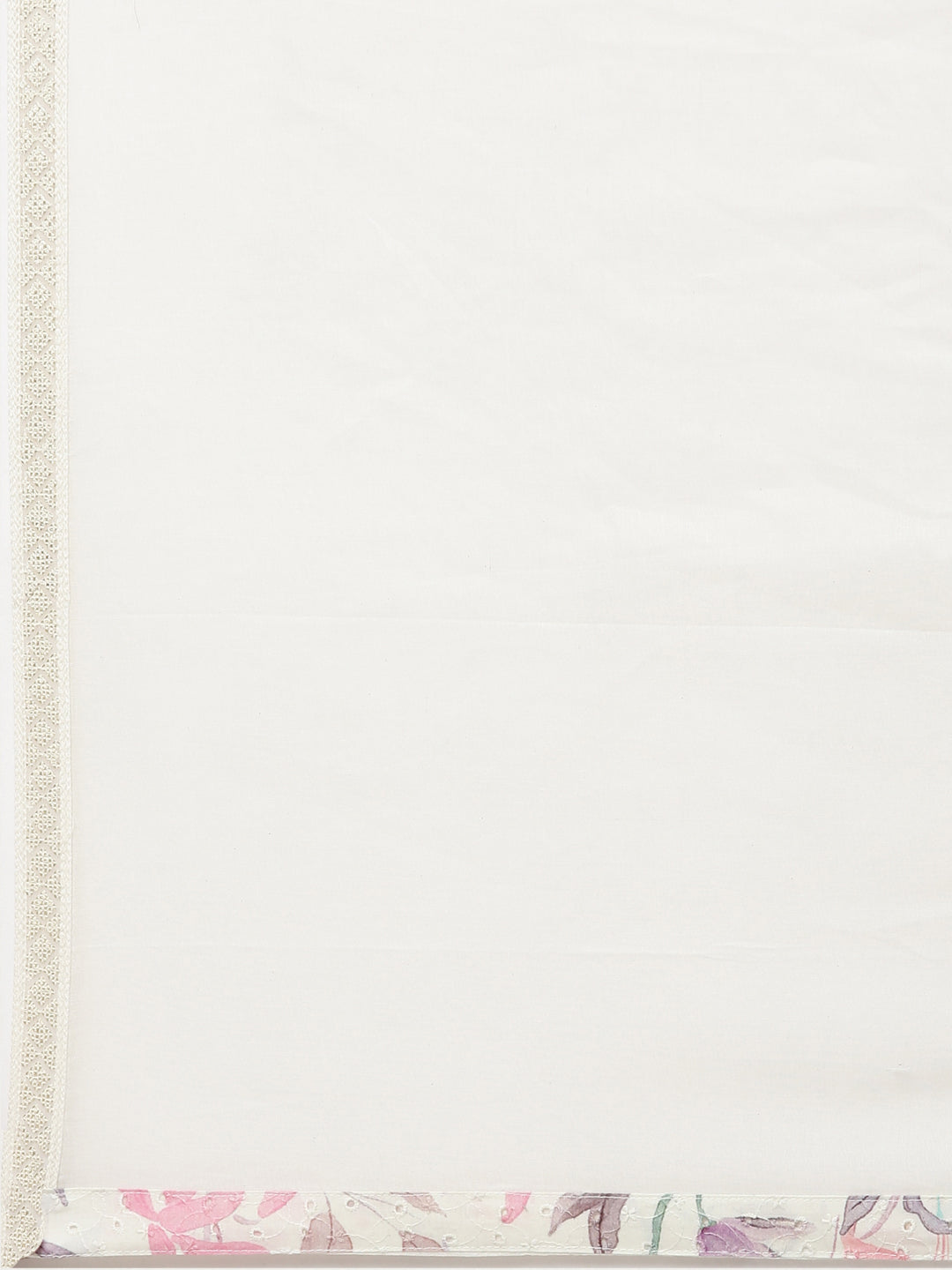 Neerus Cream Regular Straight Printed Kurta And Trousers With Dupatta