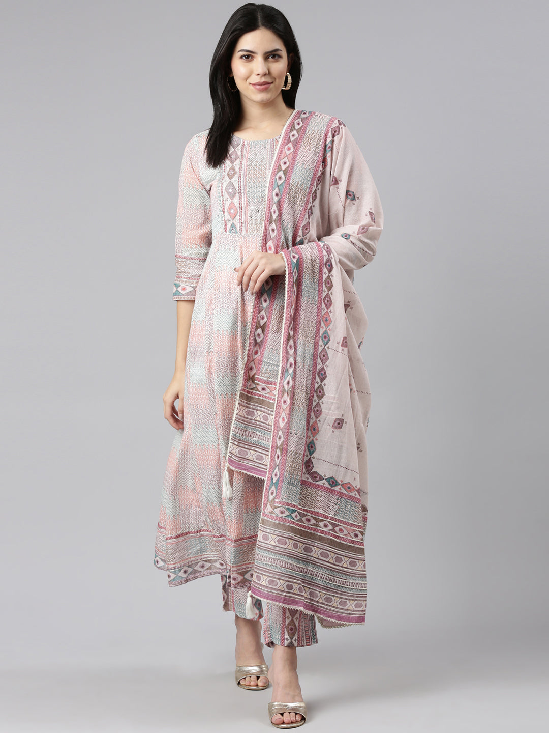 Neeru's Multi Regular Straight Printed Readymade suits