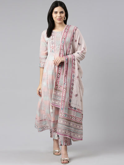 Neeru's Multi Regular Straight Printed Readymade suits