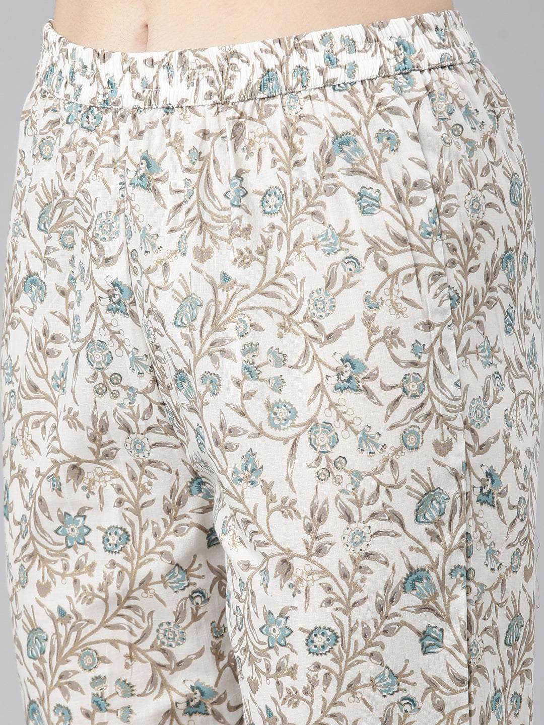 Neerus Blue Regular Straight Printed Readymade suits