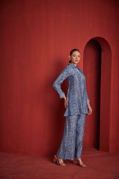 NEERU'S WOMEN INDIGO COLOUR CO-ORDS SET
