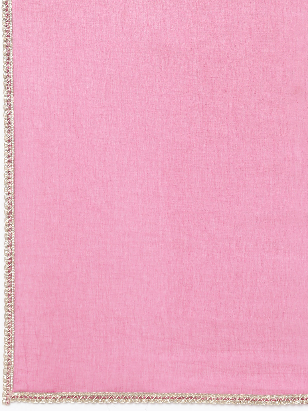 Neerus Pink printed floral kurta set with trouser and dupatta - detail view 4