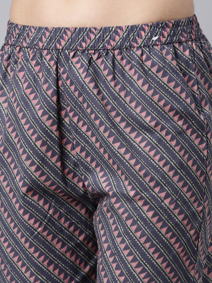 Neerus Grey cotton printed suit set - detail view 3