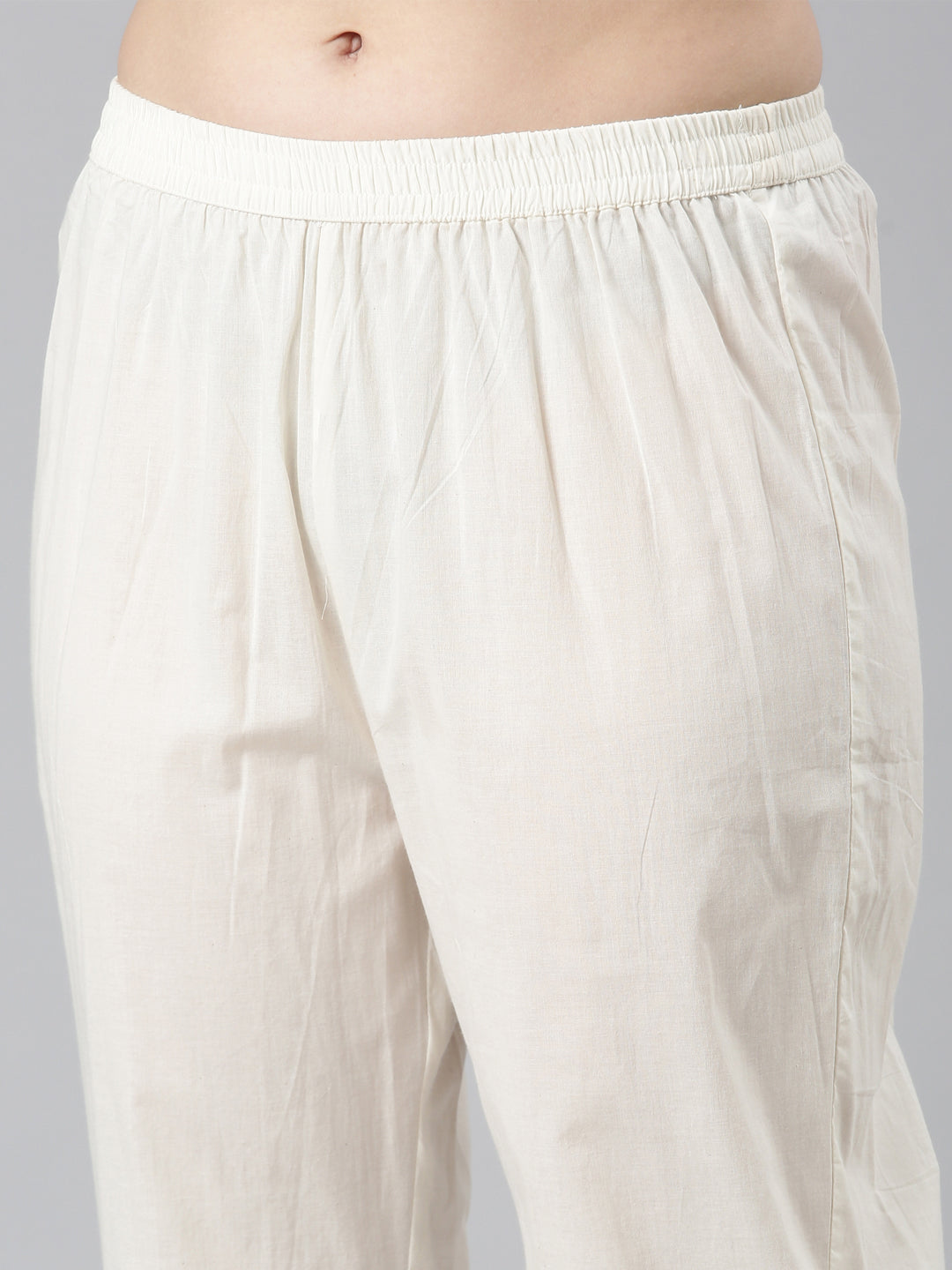Neerus Beige flared solid suit set - detail view 3