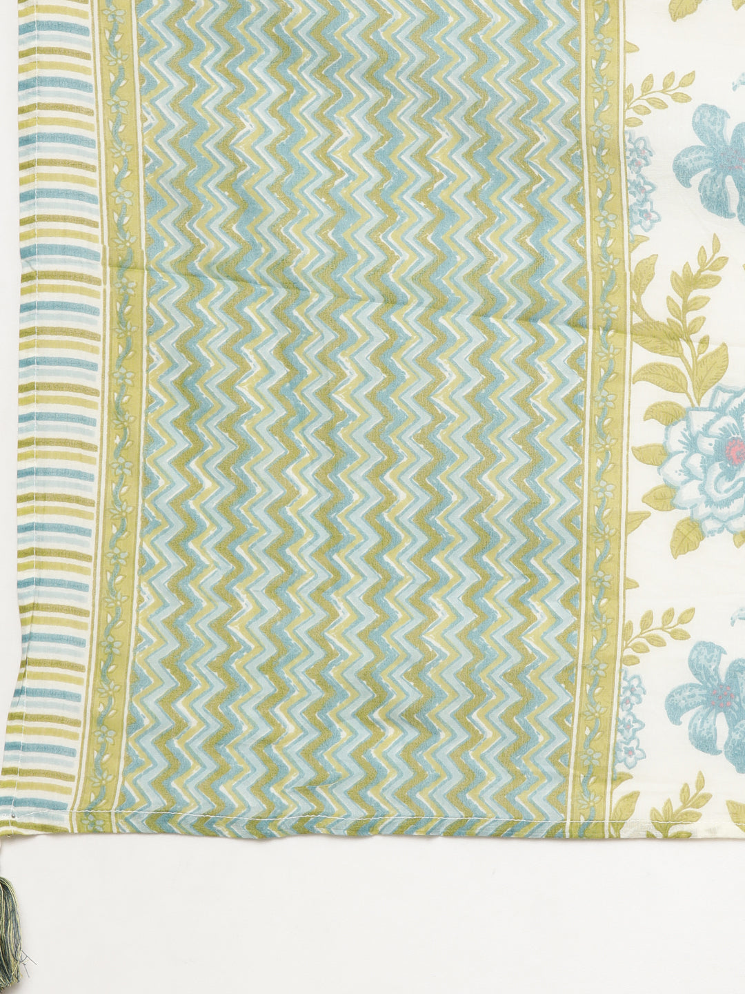 Neerus Green printed floral suit set - detail view 4