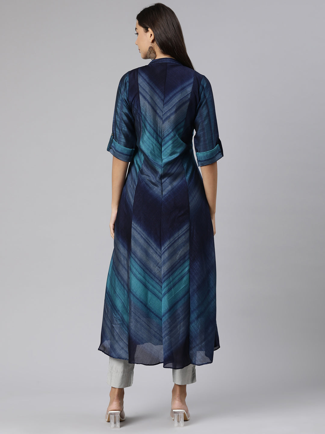 Neerus Blue Straight Casual Graphic Dresses