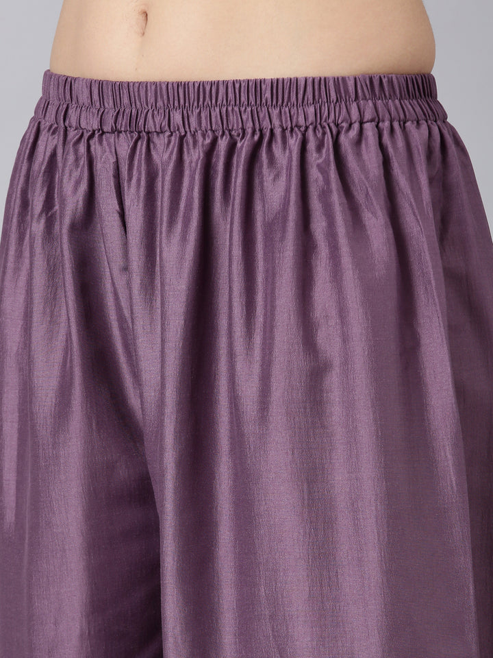 Neerus Purple solid straight suit set - detail view 3