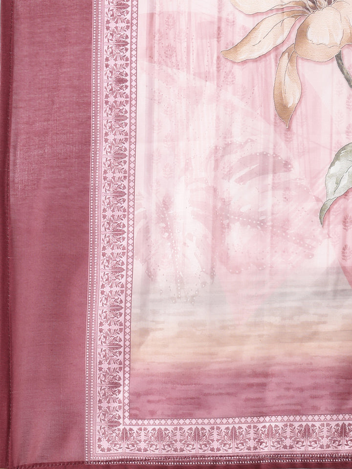 Peach Slub Cotton Hakoba Work Three Piece Set