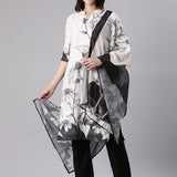 White Slub Silk Hacoba Work Three Piece Set