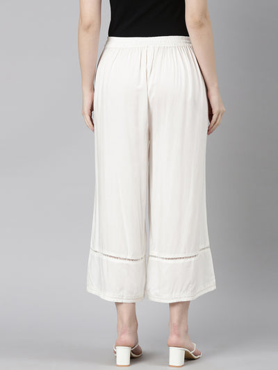 Neeru's Off White Color Rayon Fabric Palazzo