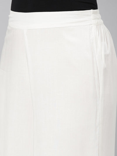 Neeru's Off White Color Rayon Fabric Palazzo