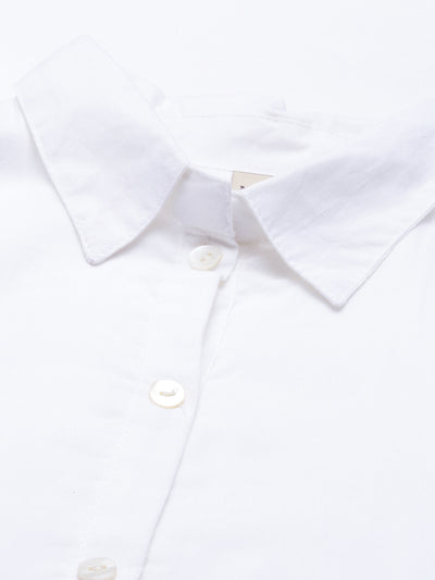 Neerus Women White Shirt Style Top