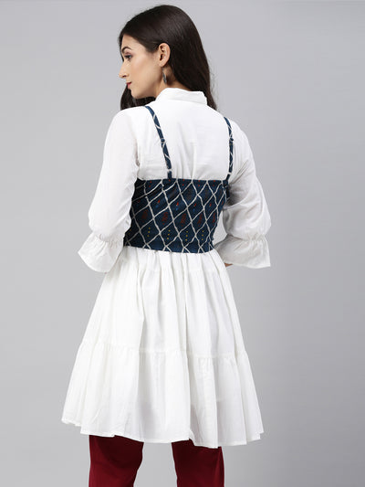 Neerus Women White Shirt Style Top