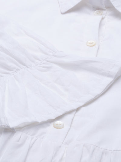 Neerus Women White Shirt Style Top